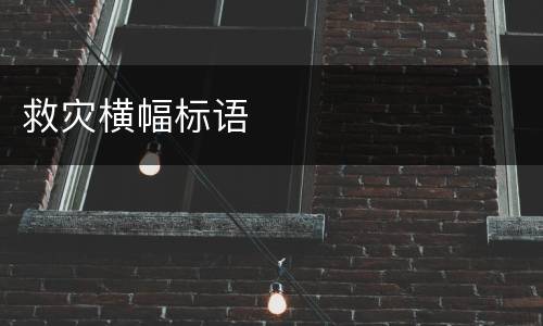 救灾横幅标语