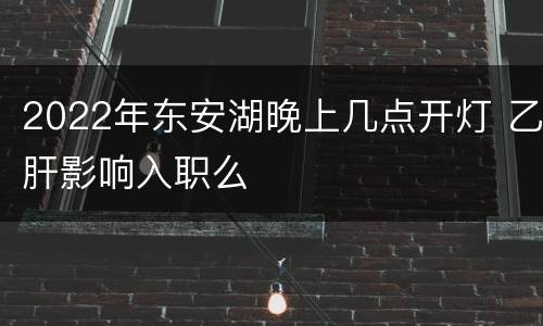 2022年东安湖晚上几点开灯 乙肝影响入职么