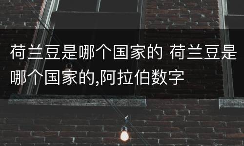 荷兰豆是哪个国家的 荷兰豆是哪个国家的,阿拉伯数字