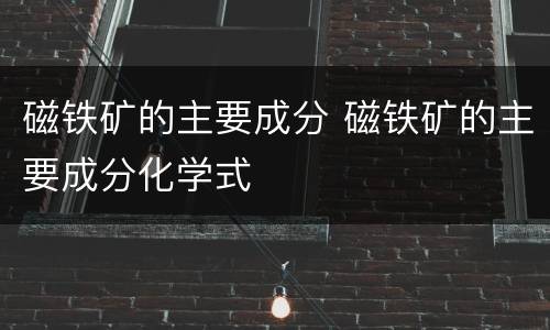 磁铁矿的主要成分 磁铁矿的主要成分化学式