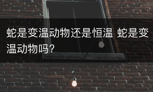 蛇是变温动物还是恒温 蛇是变温动物吗?