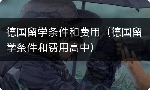 德国留学条件和费用（德国留学条件和费用高中）