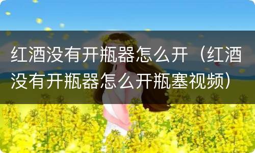 红酒没有开瓶器怎么开（红酒没有开瓶器怎么开瓶塞视频）