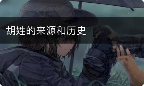 胡姓的来源和历史