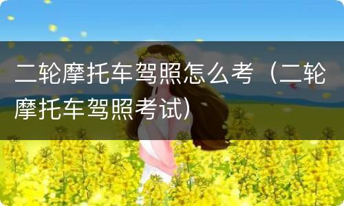 二轮摩托车驾照怎么考（二轮摩托车驾照考试）