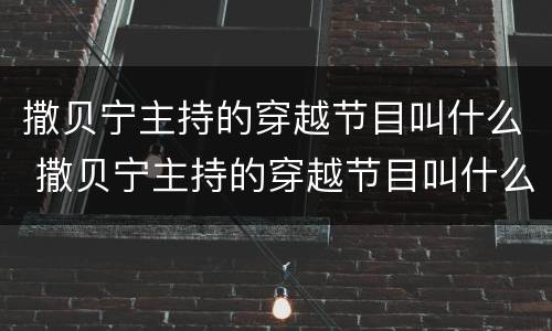 撒贝宁主持的穿越节目叫什么 撒贝宁主持的穿越节目叫什么来着