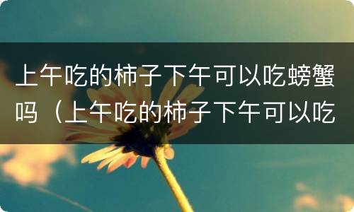 上午吃的柿子下午可以吃螃蟹吗（上午吃的柿子下午可以吃螃蟹吗视频）