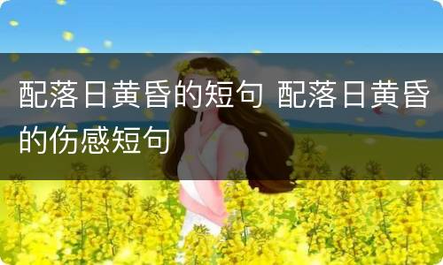 配落日黄昏的短句 配落日黄昏的伤感短句