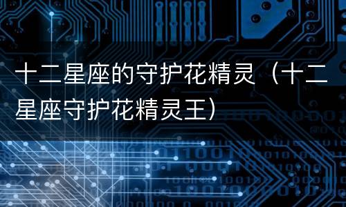 十二星座的守护花精灵（十二星座守护花精灵王）