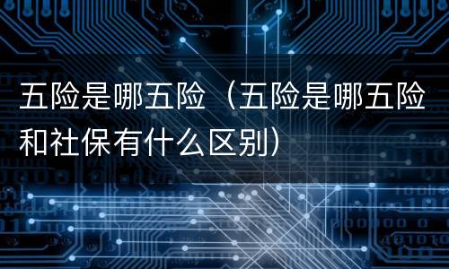 五险是哪五险（五险是哪五险和社保有什么区别）