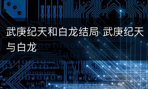 武庚纪天和白龙结局 武庚纪天与白龙
