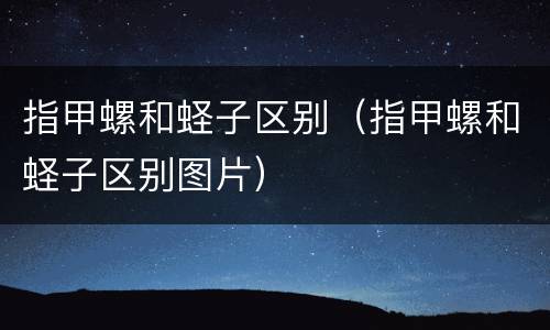 指甲螺和蛏子区别（指甲螺和蛏子区别图片）