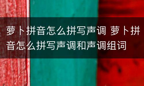 萝卜拼音怎么拼写声调 萝卜拼音怎么拼写声调和声调组词