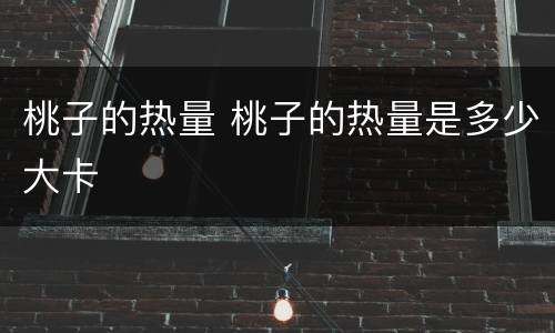 桃子的热量 桃子的热量是多少大卡