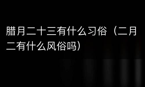 腊月二十三有什么习俗（二月二有什么风俗吗）