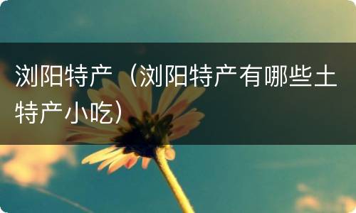 浏阳特产（浏阳特产有哪些土特产小吃）