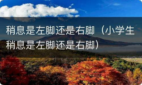 稍息是左脚还是右脚（小学生稍息是左脚还是右脚）