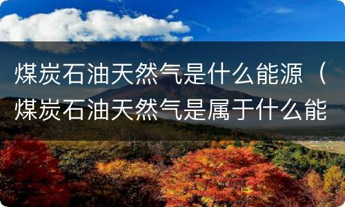煤炭石油天然气是什么能源（煤炭石油天然气是属于什么能源）