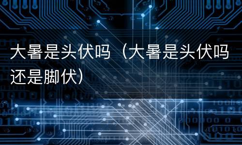 大暑是头伏吗（大暑是头伏吗还是脚伏）