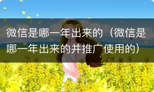 微信是哪一年出来的（微信是哪一年出来的并推广使用的）
