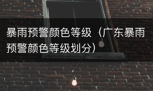 暴雨预警颜色等级（广东暴雨预警颜色等级划分）