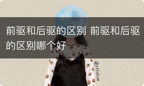 前驱和后驱的区别 前驱和后驱的区别哪个好
