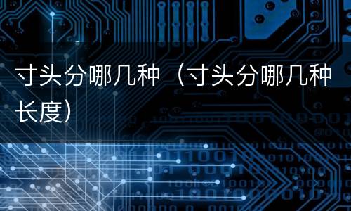 寸头分哪几种（寸头分哪几种长度）
