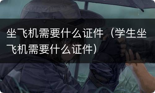 坐飞机需要什么证件（学生坐飞机需要什么证件）