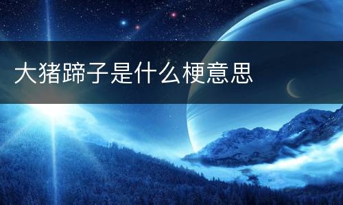 大猪蹄子是什么梗意思