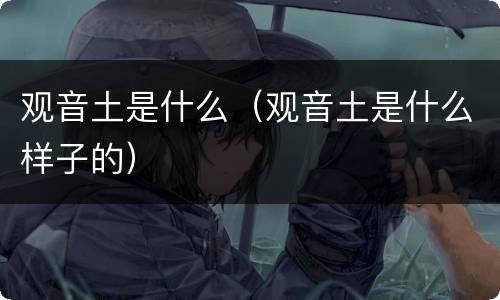 观音土是什么（观音土是什么样子的）