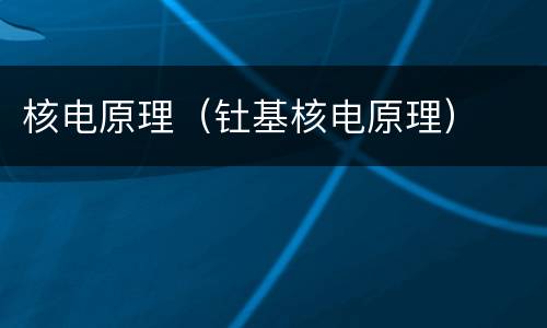 核电原理（钍基核电原理）