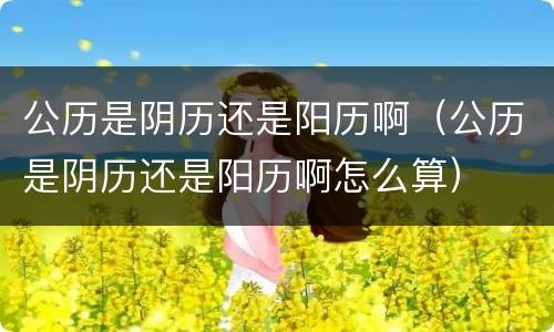 公历是阴历还是阳历啊（公历是阴历还是阳历啊怎么算）