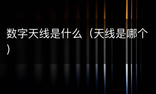 数字天线是什么（天线是哪个）