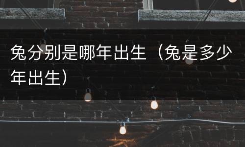 兔分别是哪年出生（兔是多少年出生）