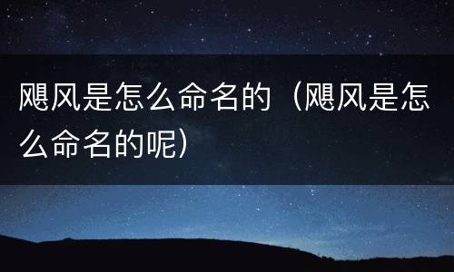 飓风是怎么命名的（飓风是怎么命名的呢）