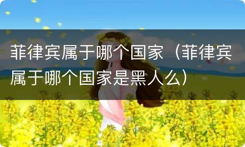 菲律宾属于哪个国家（菲律宾属于哪个国家是黑人么）