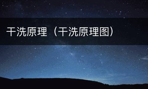 干洗原理（干洗原理图）