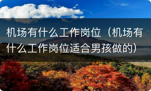 机场有什么工作岗位（机场有什么工作岗位适合男孩做的）