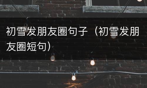 初雪发朋友圈句子（初雪发朋友圈短句）