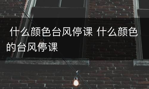  什么颜色台风停课 什么颜色的台风停课