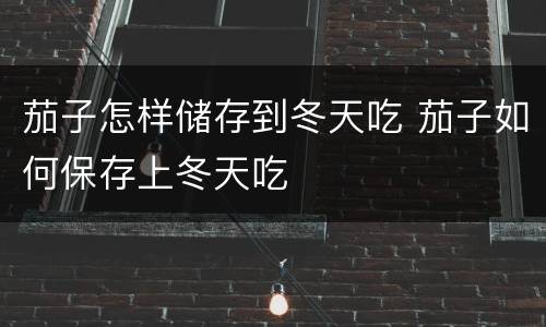 茄子怎样储存到冬天吃 茄子如何保存上冬天吃