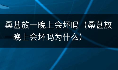 桑葚放一晚上会坏吗（桑葚放一晚上会坏吗为什么）