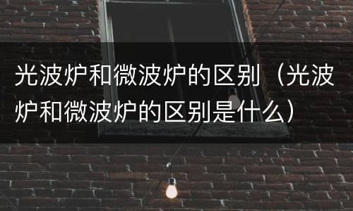 光波炉和微波炉的区别（光波炉和微波炉的区别是什么）