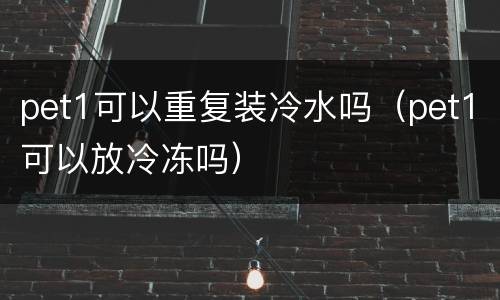 pet1可以重复装冷水吗（pet1可以放冷冻吗）