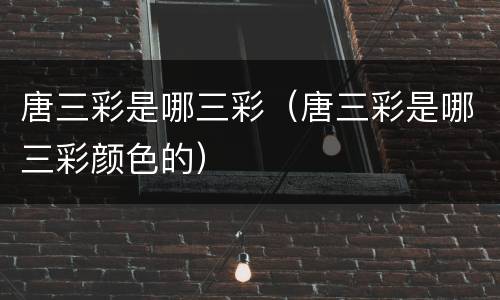 唐三彩是哪三彩（唐三彩是哪三彩颜色的）