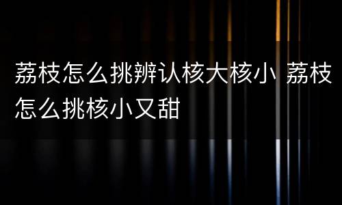 荔枝怎么挑辨认核大核小 荔枝怎么挑核小又甜