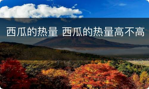 西瓜的热量 西瓜的热量高不高