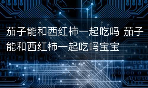 茄子能和西红柿一起吃吗 茄子能和西红柿一起吃吗宝宝