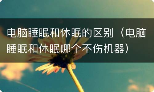 电脑睡眠和休眠的区别（电脑睡眠和休眠哪个不伤机器）