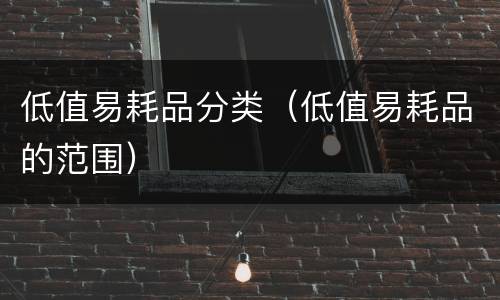 低值易耗品分类（低值易耗品的范围）